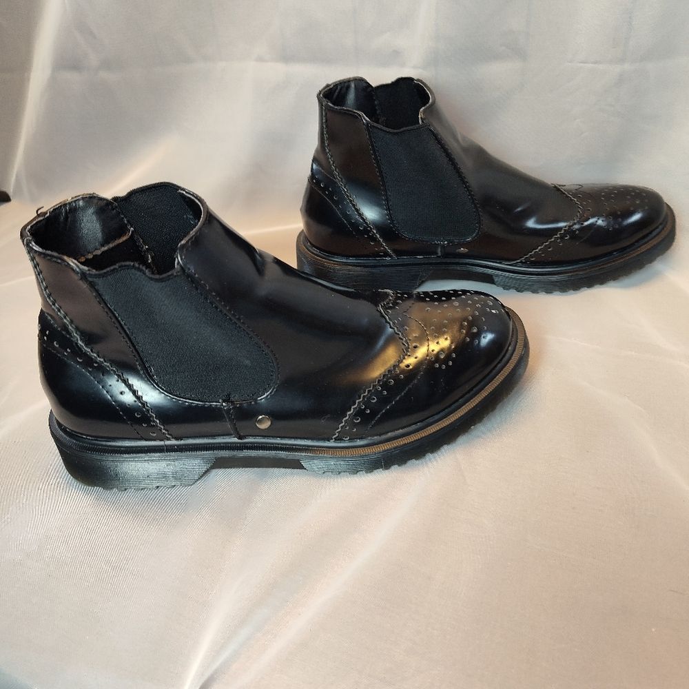 Electric Karma London Fashion Ankle Boot Black Womens 9 Pullon Round Toe